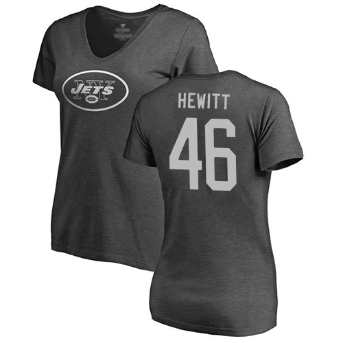 New York Jets Ash Women Neville Hewitt One Color NFL Football #46 T Shirt->nfl t-shirts->Sports Accessory